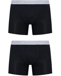 Hanro - Ondergoed ,Zwart ,Katoen Boxershorts 2-Pack - Lyst