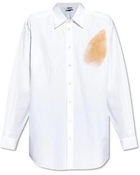 Moschino - Overhemden ,Wit ,Katoen Shirt Met Print - Lyst
