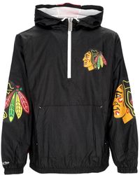 Mitchell & Ness - Fitness ,Zwart ,Nylon Chicago Blackhawks Windbreaker Anorak - Lyst