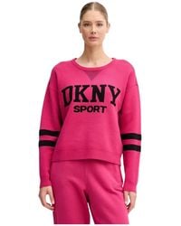 DKNY - Stripes Logo Knitted Top - Lyst
