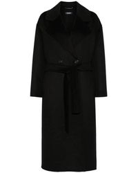 Max Mara - Zwarte Double-Breasted Wollen Jas - Lyst