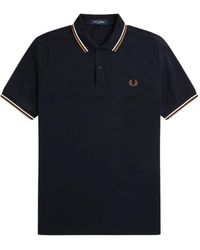 Fred Perry - Polo blu a doppia righe - Lyst