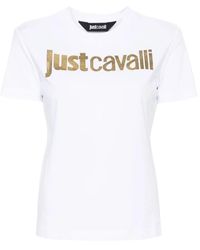 Just Cavalli - Weiße logo t-shirts und polos - Lyst