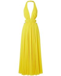 Trussardi - Kleedjes ,Geel ,Halter Maxi-Jurk - Lyst