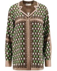 Tory Burch - Geprint Zijden Bowling Overhemd - Lyst