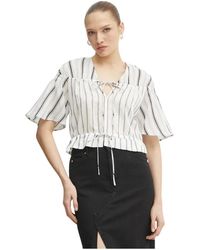 Pinko - Strik-Hals Blouse - Lyst