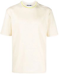 Moschino - Weiße t-shirts und polos mit logo-stickerei - Lyst