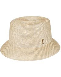 Saint Laurent - Maglina Straw Bucket Hat - Lyst