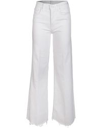Mother - Weiße denim palazzo roller jeans - Lyst
