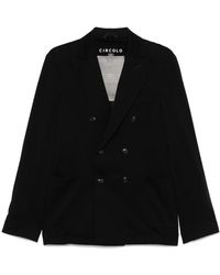 Circolo 1901 - Schwarzer Piqué Blazer Im Zweireihigen Stil - Lyst