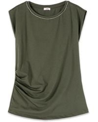 Oltre - Tops ,Groen ,Katoen T-Shirts - Lyst