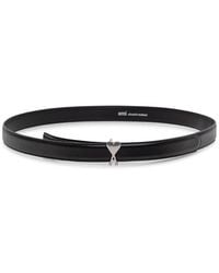 Ami Paris - Accessoires ,Zwart ,Leer De Coeur Buckle Belt - Lyst