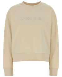 Moncler - Hoodies & Sweatvesten ,Katoen Geborduurd Logo Katoenen Sweatshirt - Lyst