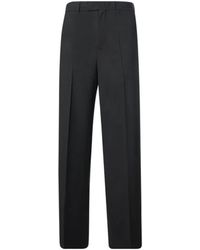 MSGM - Broeken ,Zwart ,Wol Wollen Broek Met Wijde Pijpen - Lyst