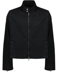 Courreges - Jassen ,Zwart ,Denim City Shadow Denim Jacket - Lyst