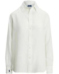 Polo Ralph Lauren - Overhemden ,Wit ,Linnen Lange Mouwen Button-Down Overhemd - Lyst
