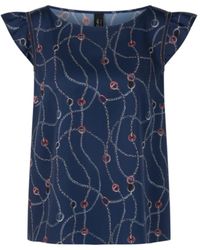 Marc Cain - Relaxed Top Met Vrouwelijke Details - Lyst