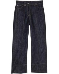 Twinset - Dunkle Denim Cropped Straight Leg Jeans - Lyst