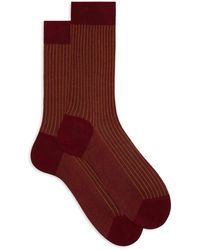 Gallo - Burgundy twin-rib cotton socks - Lyst