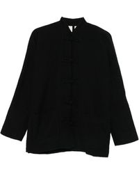 Uma Wang - Schwarze Jacke Mit Mandarin-Kragen Und Froschverschluss - Lyst