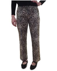 Marella - Broeken ,Veelkleurig ,Katoen Rechte Broek Met Luipaardprint - Lyst