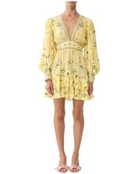 CAMILLA - Kleedjes ,Geel ,Daisy Chains Button Front Frill Dress - Lyst