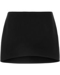 Givenchy - Rokken ,Zwart ,Wol Gestructureerde Mini Rok Met Plooi - Lyst