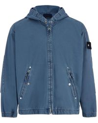 Stone Island - Licht Bull Denim Jack Met Capuchon En Rits - Lyst
