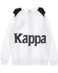 Kappa - Hoodies & Sweatvesten ,Wit Crewneck Sweatshirt Wit/Zwart - Lyst