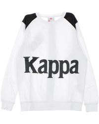 Kappa - Hoodies & Sweatvesten ,Wit Crewneck Sweatshirt Wit/Zwart - Lyst