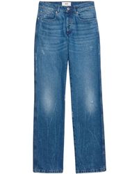 Ami Paris - Jeans straight fit indaco lavaggio medio - Lyst