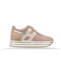 Hogan - Leren Sneakers Met Suède Inzetstukken - Lyst