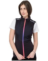 EA7 - Jassen ,Zwart ,Polyester Reflecterend Vest Met Capuchon - Lyst