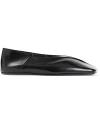 Jil Sander - Pointed Leather Slippers With Design - Lyst