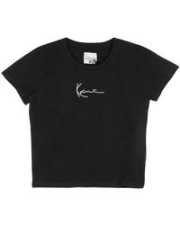 Karlkani - Signature Crop Tee Schwarz/Weiß - Lyst