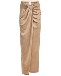 ANDAMANE - Rokken ,Geel ,Leer Anja Midi Rok - Lyst