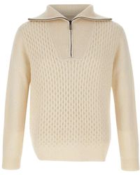 Paolo Pecora - Mock-Neck Sweater Met Volledige Rits - Lyst