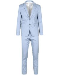 Grifoni - Kostuums ,Blauw ,Katoen Lichtblauwe Katoenen Jas Sigarettenbroek - Lyst