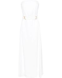 Genny - Maxi dresses,weiße bustier wickelkleid mit taillengürtel - Lyst