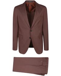 Tagliatore - Kostuums ,Bruin ,Wol Luxe Bruin Pak - Lyst
