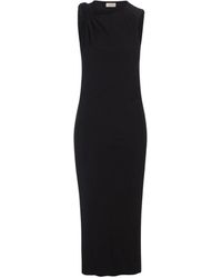 Sportmax - Schwarzes nuble kleid asymmetrischer knoten - Lyst