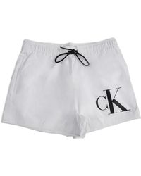 Calvin Klein - Weiße boxershorts mit kordelzug männer - Lyst
