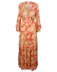 Dondup - Langes Maxikleid Mit Puffärmeln - Lyst