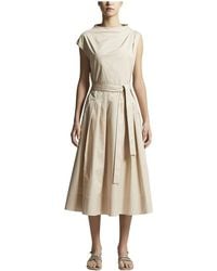 Peserico - Leichtes Stretch-Baumwollsatin-Kleid - Lyst