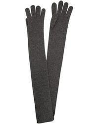 Max Mara - Accessoires ,Grijs ,Kasjmier Long Cashmere Glove - Lyst