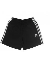 adidas - Fitness ,Zwart ,Polyester 3 Stripes Zwemshorts - Lyst
