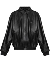 Balenciaga - Leren Jas Met Patch - Lyst