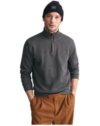 GANT - Halb-zip sweatshirt sacker rib - Lyst