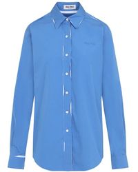 Miu Miu - Blaues Hemd Ss25 Stil Komfort Eleganz - Lyst