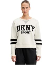 DKNY - Stripes Logo Gebreide Top - Lyst